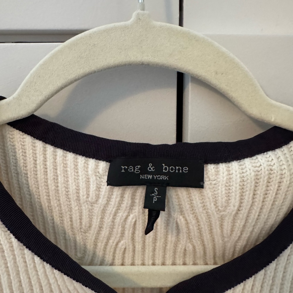 Rag & Bone Ivory Sweater with Dark Edging - Picture 2 of 5